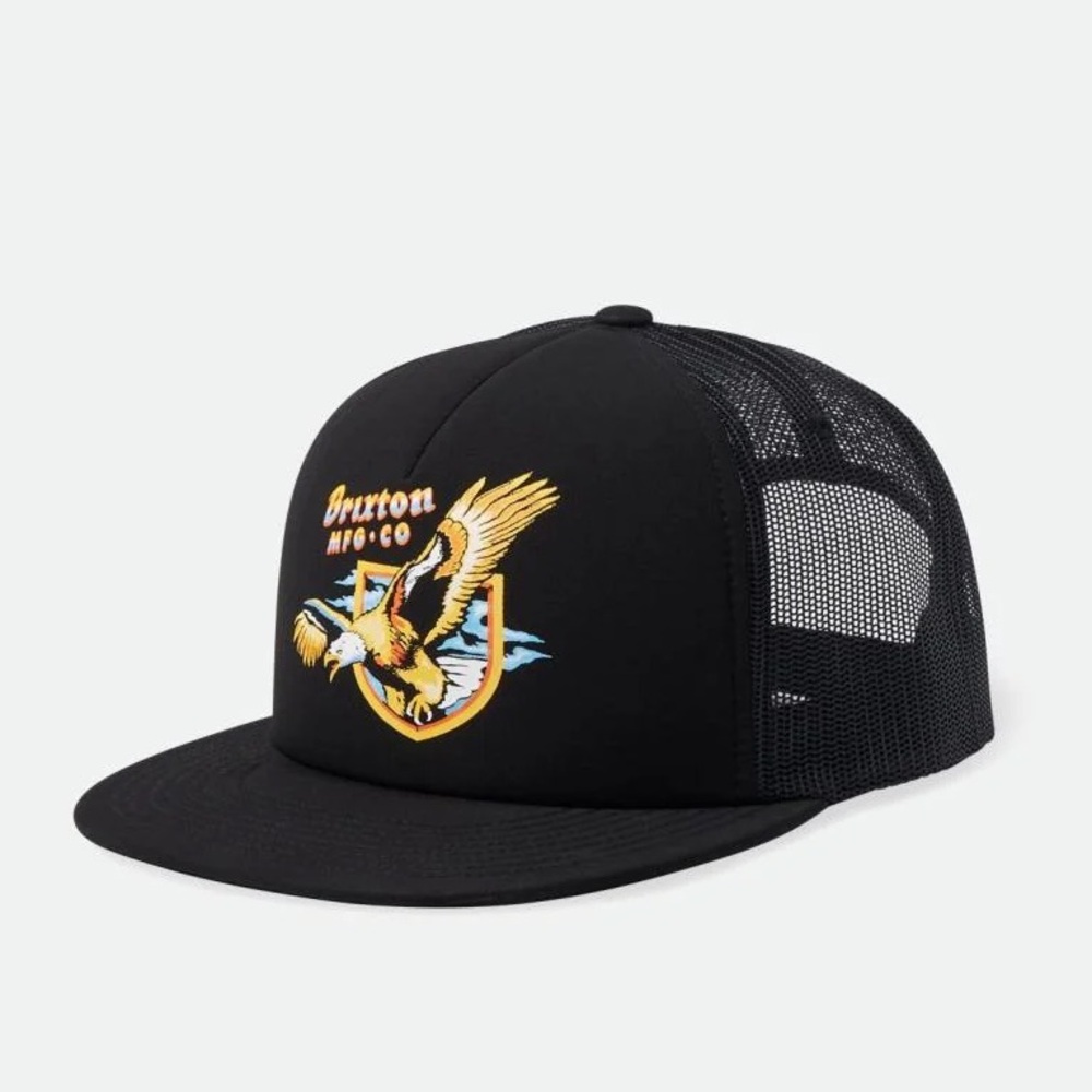 Brixton District HP Eagle Black Mesh Snapback Trucker Hat